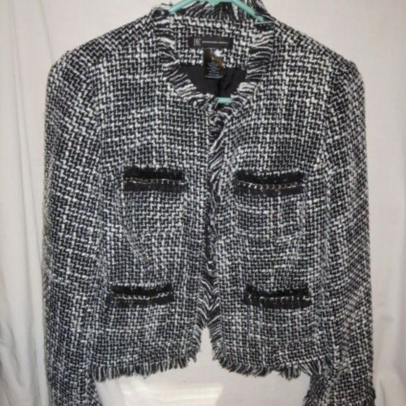 INC International Concepts Women's Allover-Sequin Blazer Black Size Small
